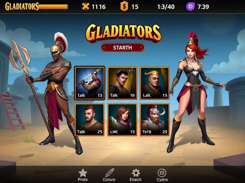Gaya Gladiators gameplay screenshot showing character battles