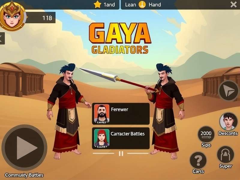 Gaya Gladiators character selection screen